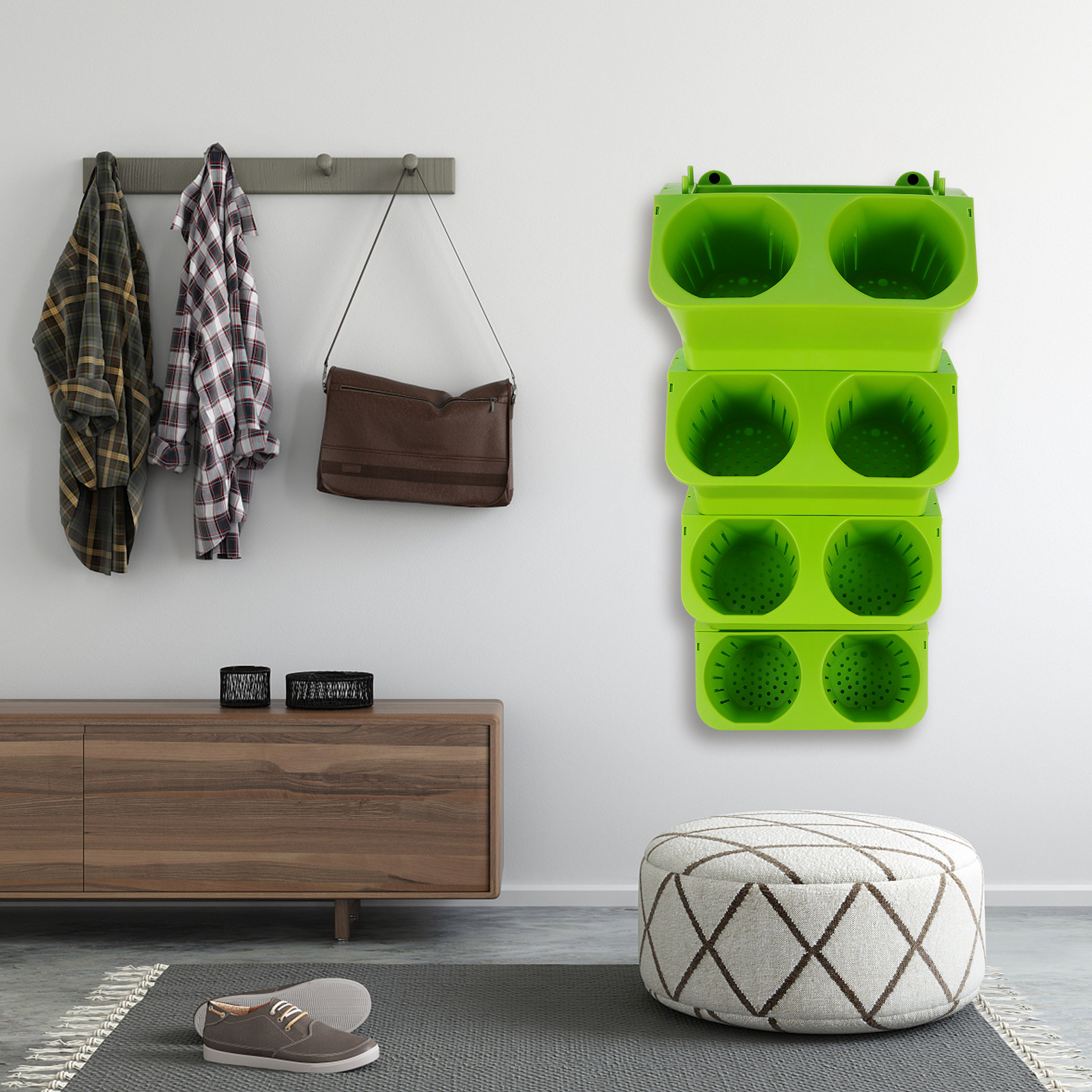 Vertical Wall Planter - 4Pcs Vertical Green Wall Planter Self