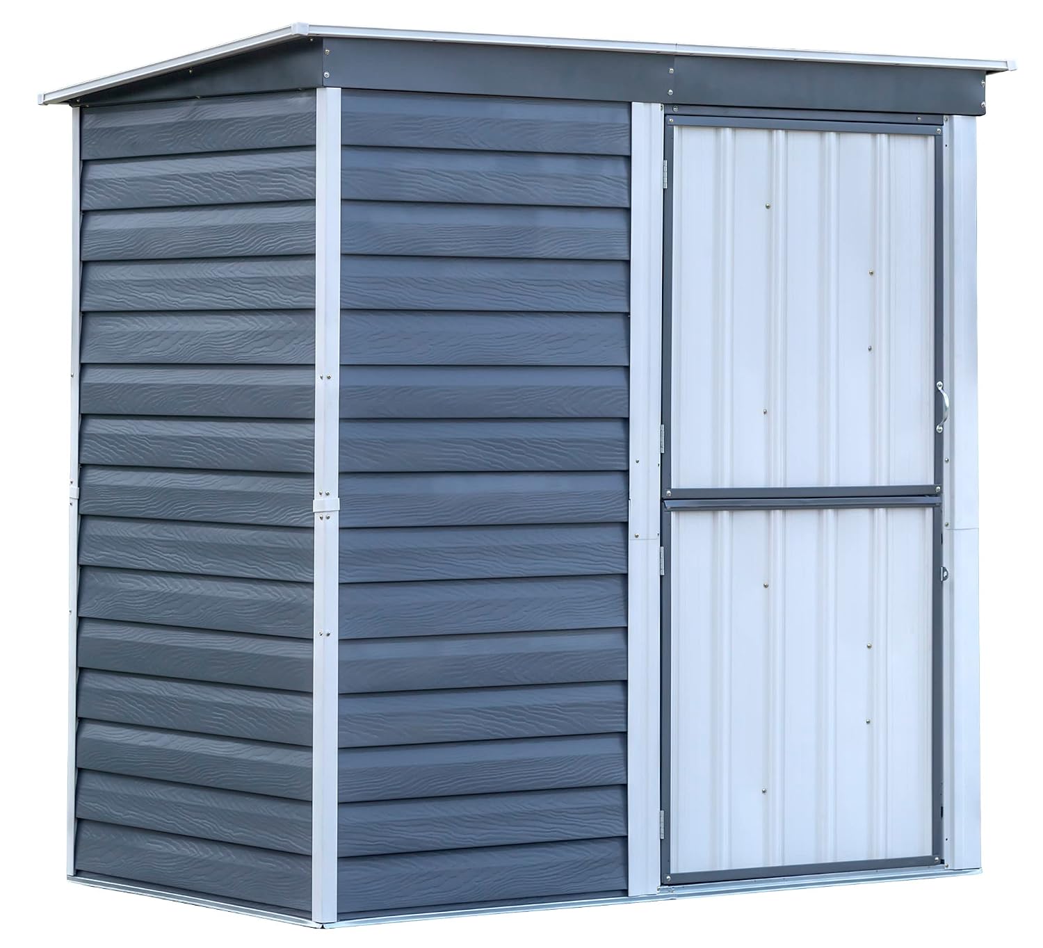 Gardening Tools - Compact Galvanized Steel Storage Shed with