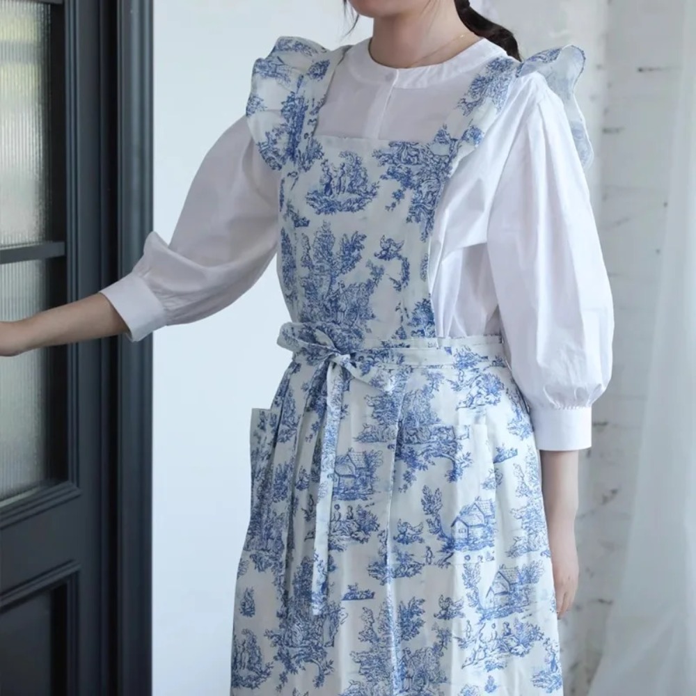 Gardening Tools For Women - Long Print Water-resistant Cotton Ruffled Kitchen