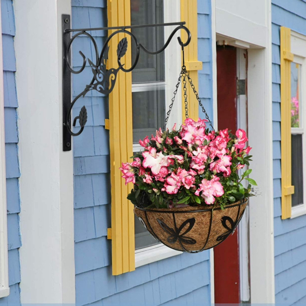 Hanging Planter Basket - 2Pcs Minimalist Iron Wall Bracket Hook