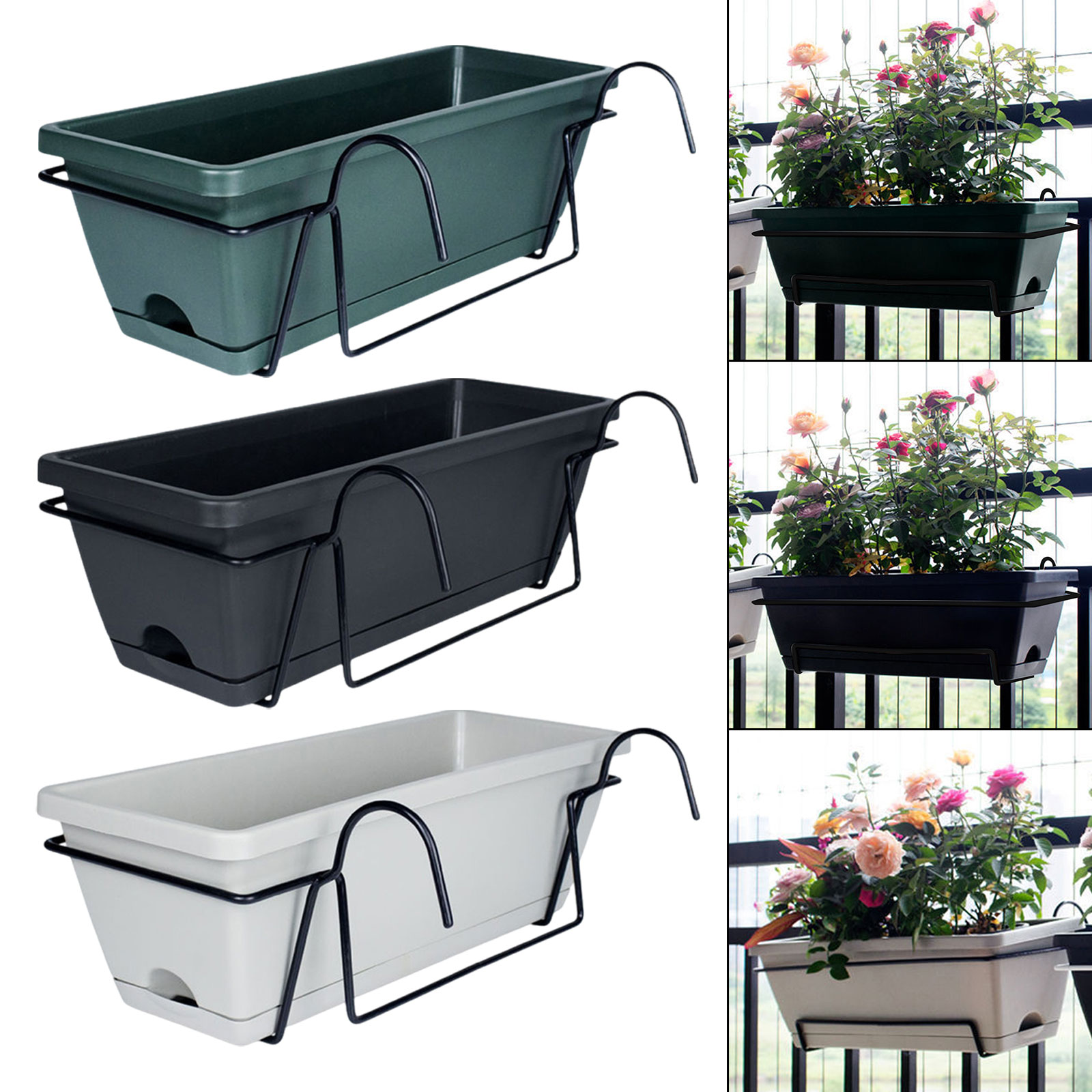 Vertical Wall Planter - Balcony Railing Planter Plant Basket Fence