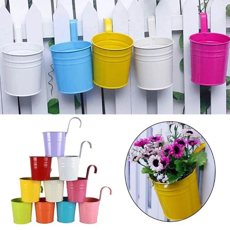 Hanging Planter Basket - 10 Colors Metal Iron Flower Wall
