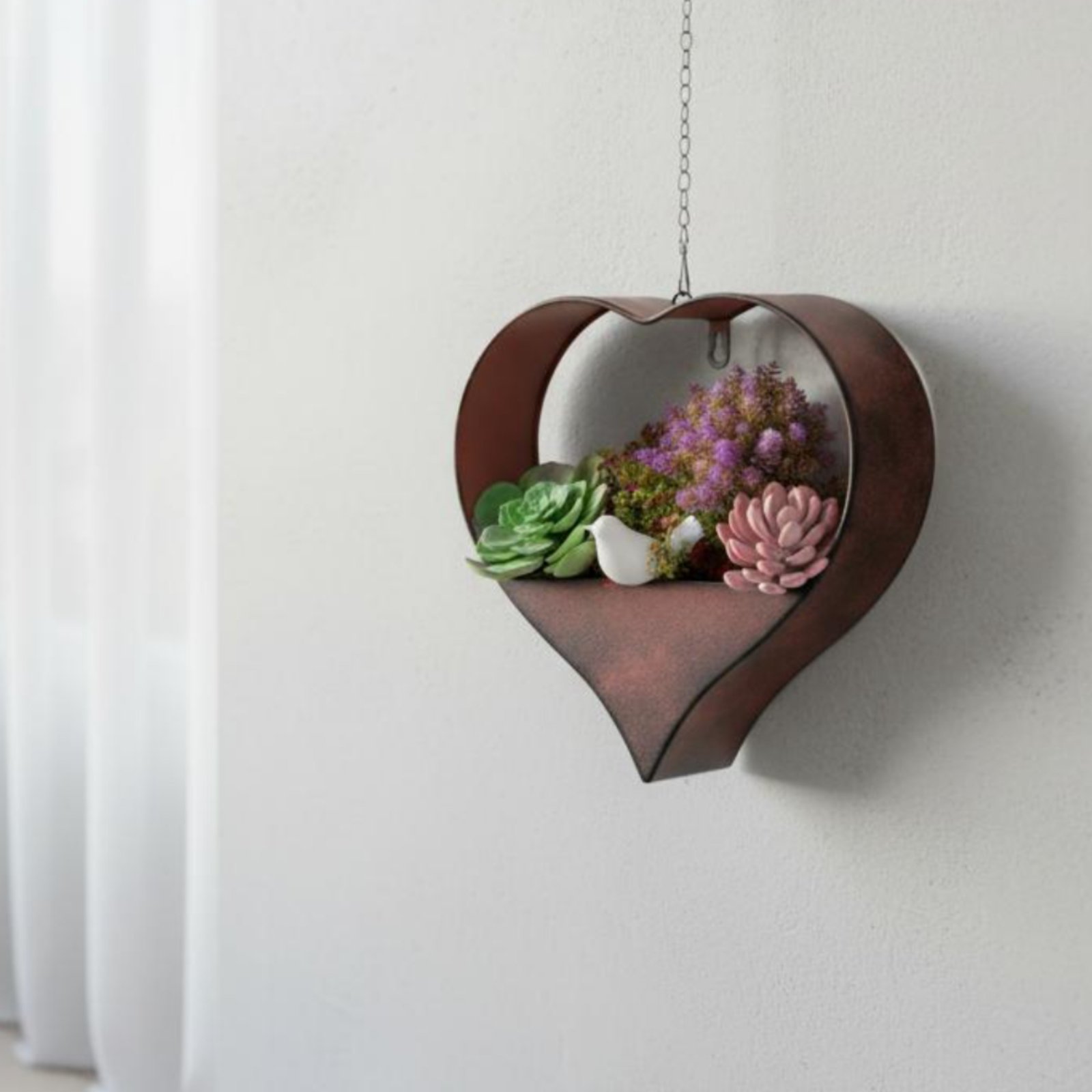 Heart Shaped Metal Planter Wal - đánh giá và giá Hanging Planter Basket