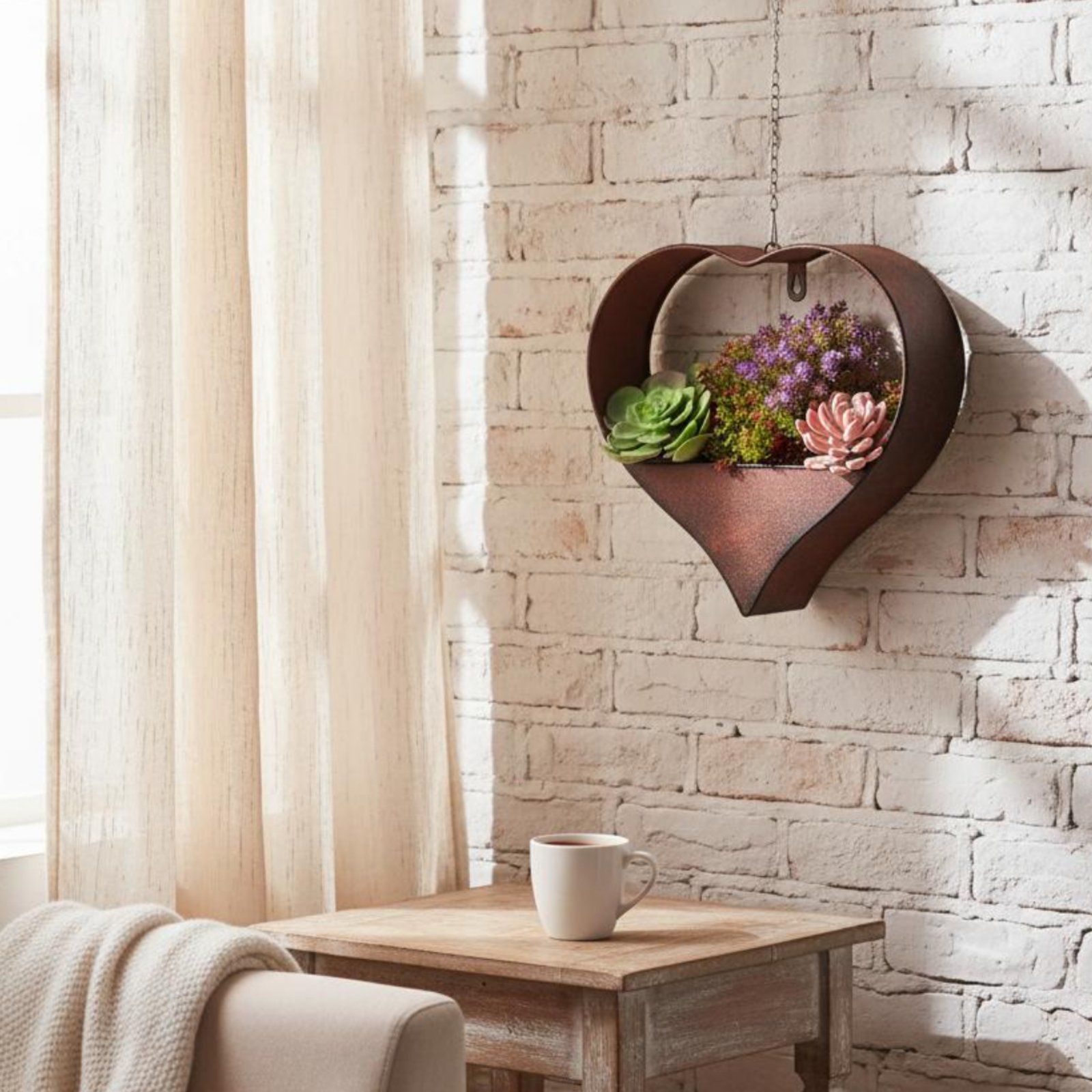 Heart Shaped Metal Planter Wal - đánh giá và giá Hanging Planter Basket