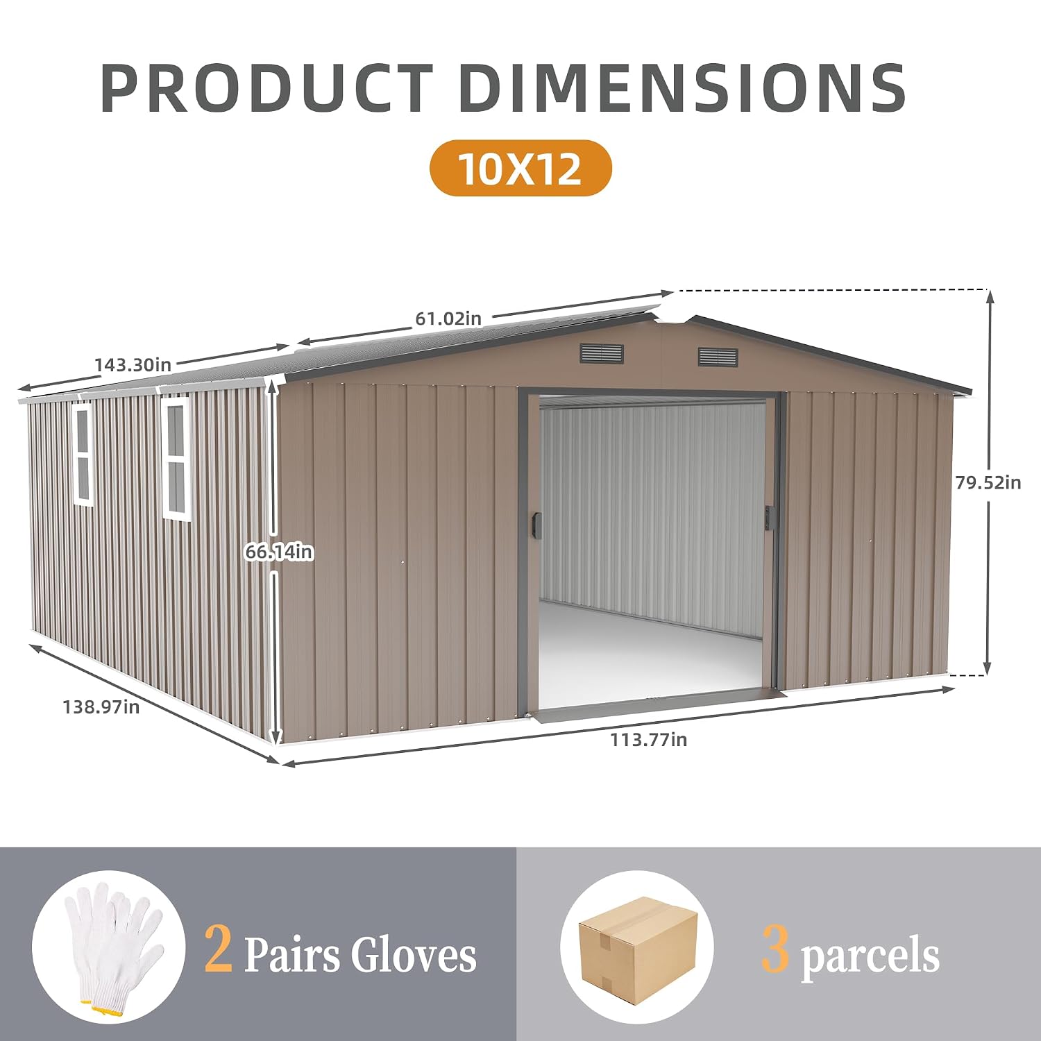 10x12 FT Outdoor Storage Shed, - đánh giá và giá Gardening Tools