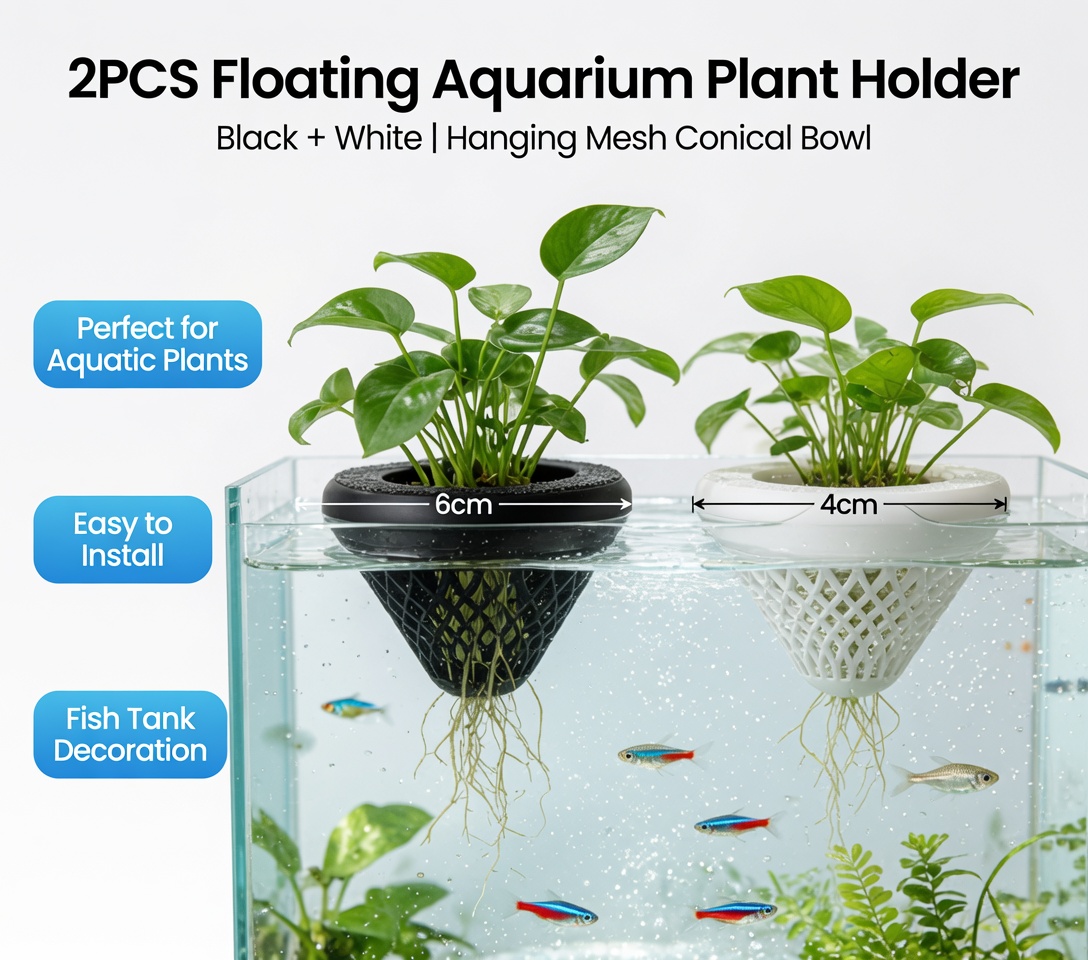 2PCS Floating Aquarium Plant H - đánh giá và giá Hanging Planter Basket