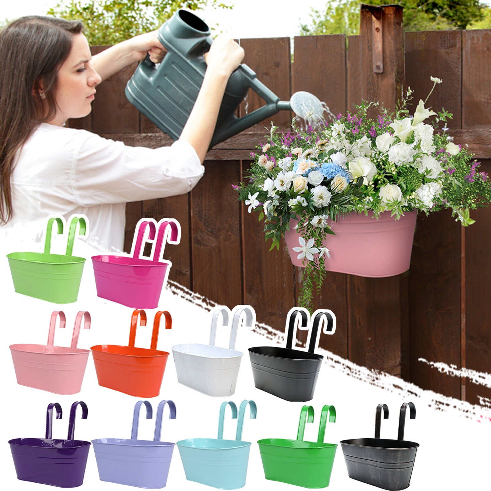 Metal Iron Hanging Flower Pots - đánh giá và giá Vertical Wall Planter