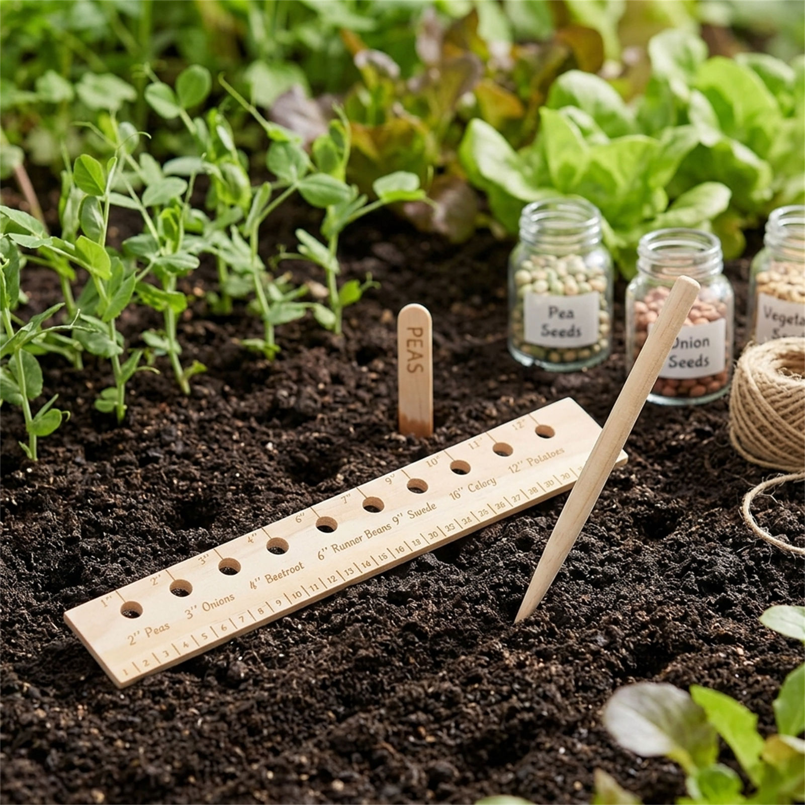 Solid Wood Planting Ruler for  - đánh giá và giá Gardening Tools Vegetables