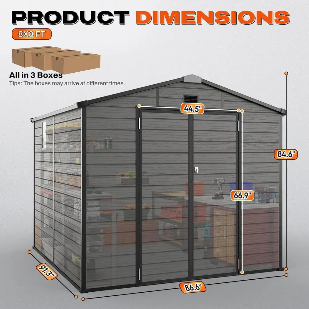 8x8 Outdoor Storage Shed with  - đánh giá và giá Gardening Tools