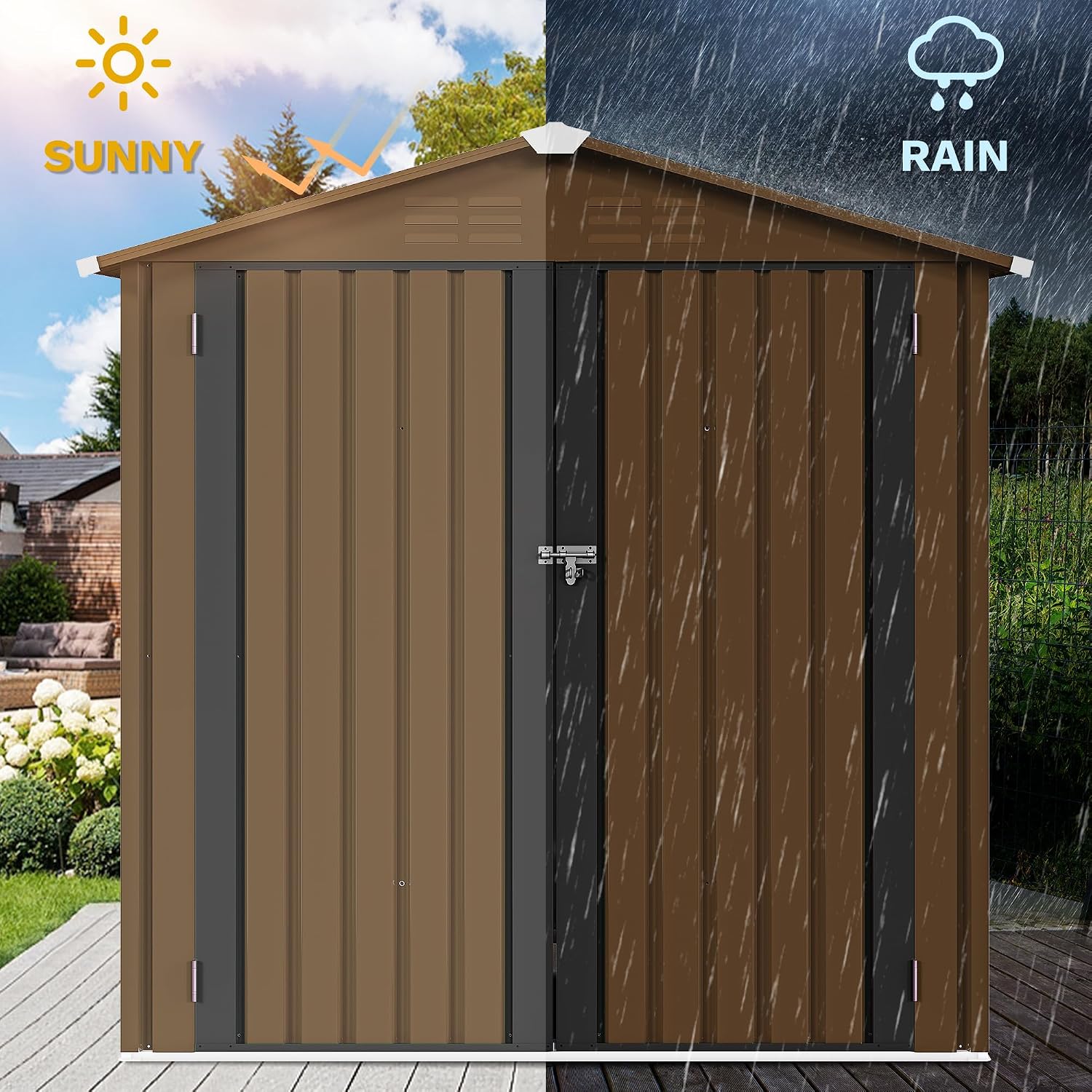 6x4ft Metal Outdoor Storage Sh - đánh giá và giá Gardening Tools