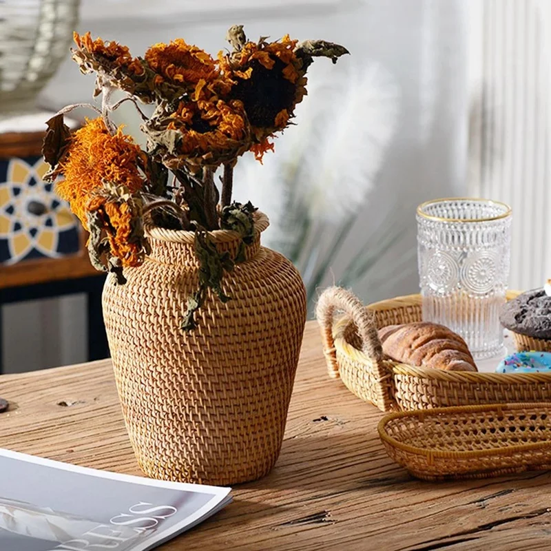 Wicker Basket Rattan Hanging F - đánh giá và giá Hanging Planter Basket