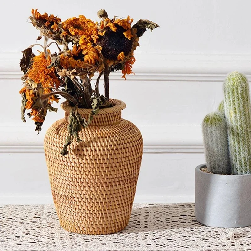 Wicker Basket Rattan Hanging F - đánh giá và giá Hanging Planter Basket