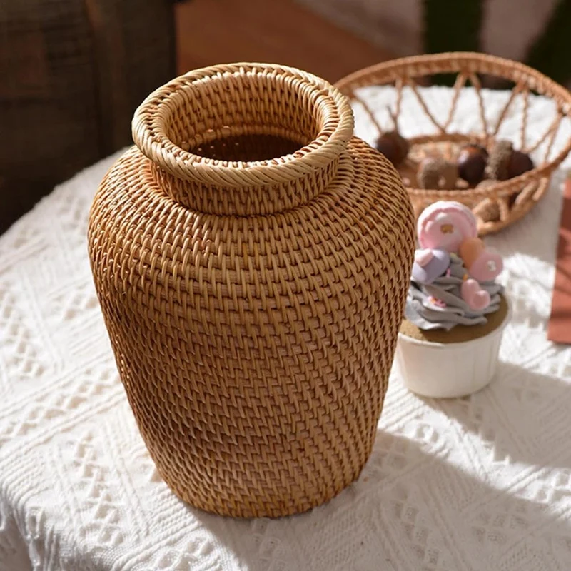 Wicker Basket Rattan Hanging F - đánh giá và giá Hanging Planter Basket