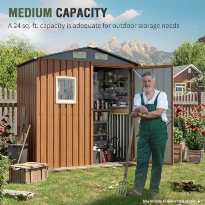 Outdoor Storage Shed 6x4 Ft, L - đánh giá và giá Gardening Tools