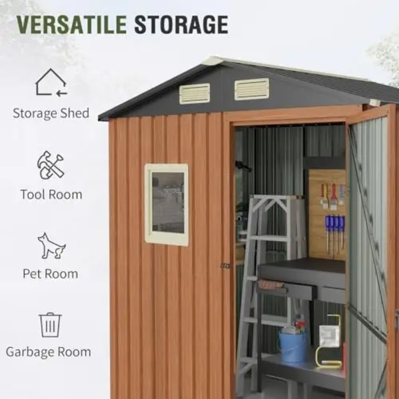 Outdoor Storage Shed 6x4 Ft, L - đánh giá và giá Gardening Tools