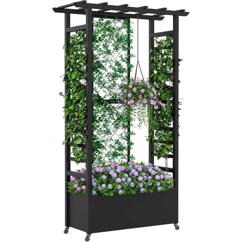 Elevated Garden Bed with Trell - đánh giá và giá Hanging Planter Basket