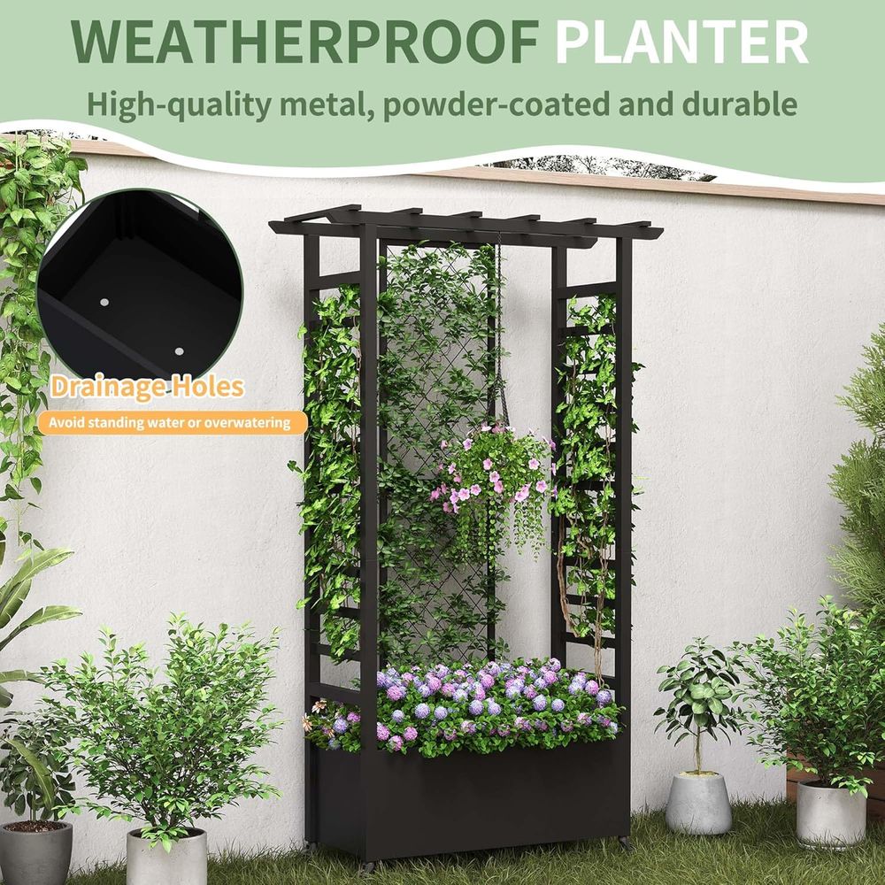 Elevated Garden Bed with Trell - đánh giá và giá Hanging Planter Basket