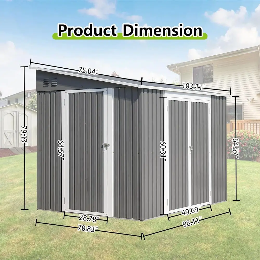 8ft x 6ft Outdoor Metal Storag - đánh giá và giá Gardening Tools